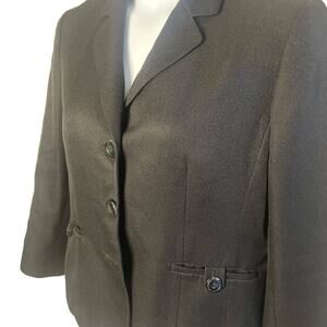 Vintage Evan Picone Blazer Jacket Womens 14 Black Pockets